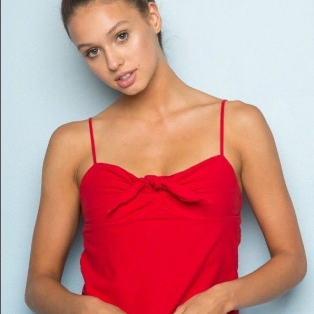 Brandy Melville Red Tie Top